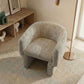 Wichita Chenille Lounge Chair – Modern Curved Accent Chair (Brown or Gold) in a stylish interior setting.