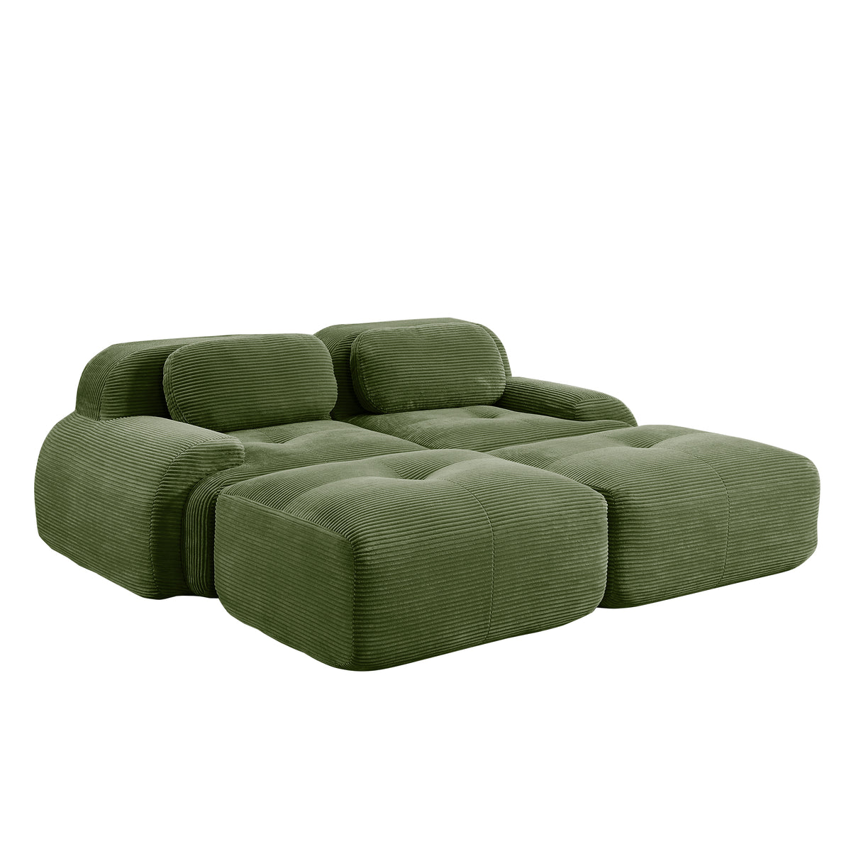 Wilhelmina Olive Green Corduroy Sofa – 2-Seat Sofa