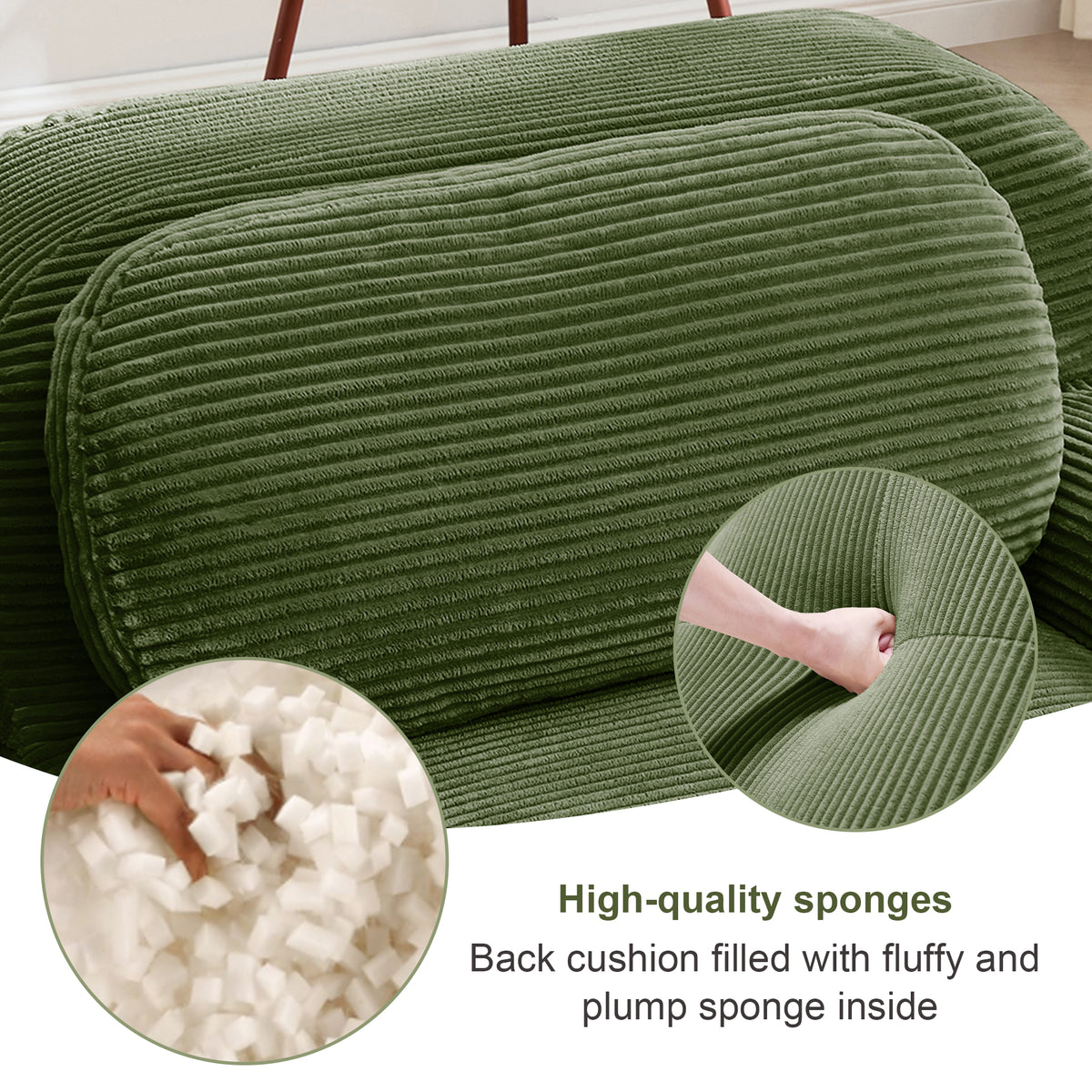 Wilhelmina Olive Green Corduroy Sofa – 2-Seat Sofa – view 11