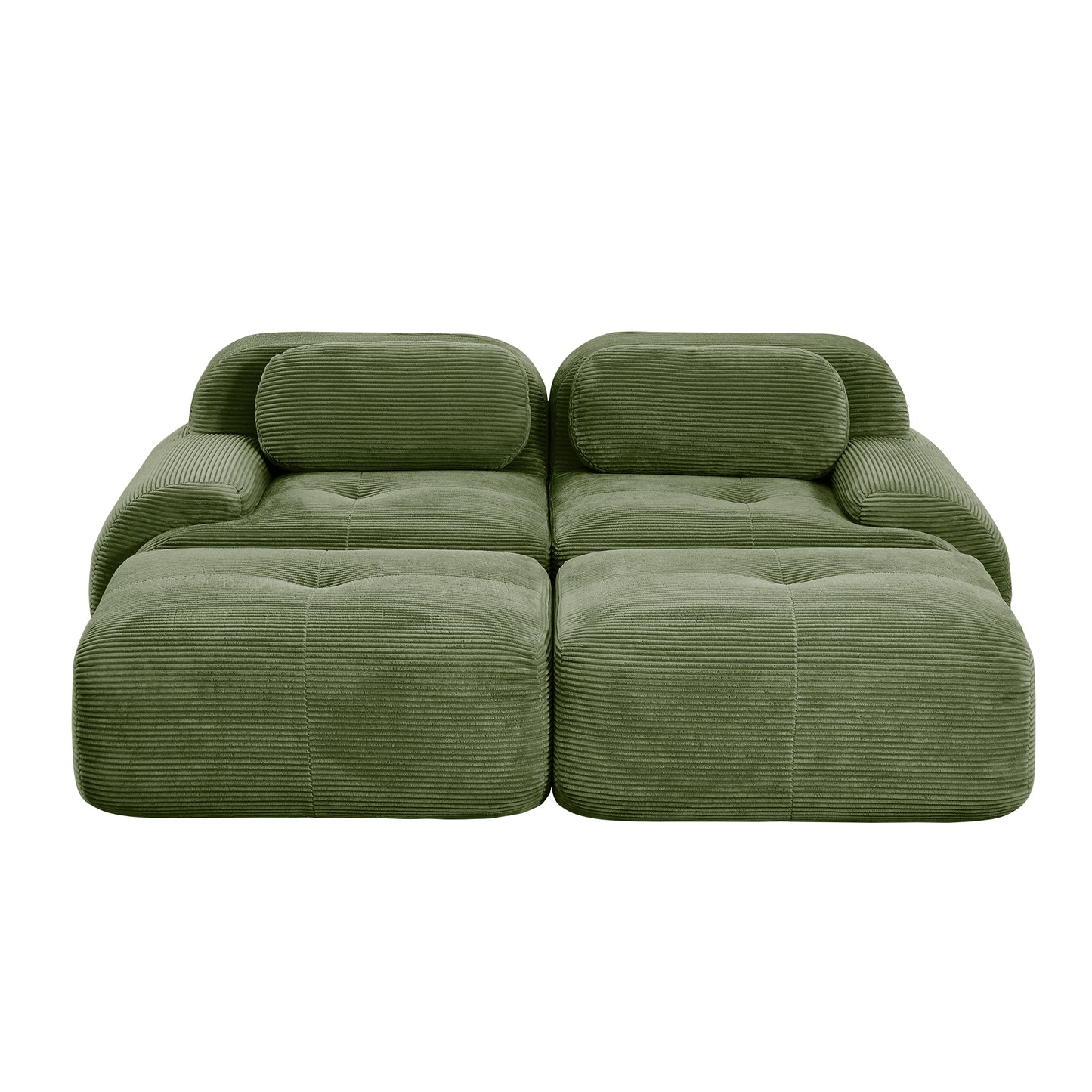 Wilhelmina Olive Green Corduroy Sofa – 2-Seat Sofa – view 15