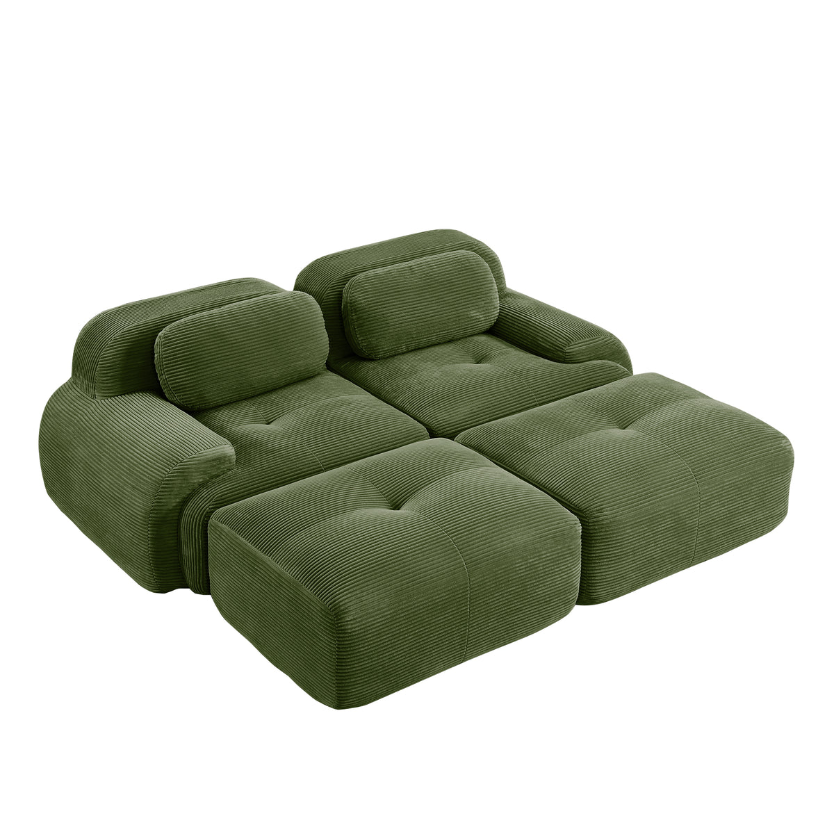 Wilhelmina Olive Green Corduroy Sofa – 2-Seat Sofa – view 16