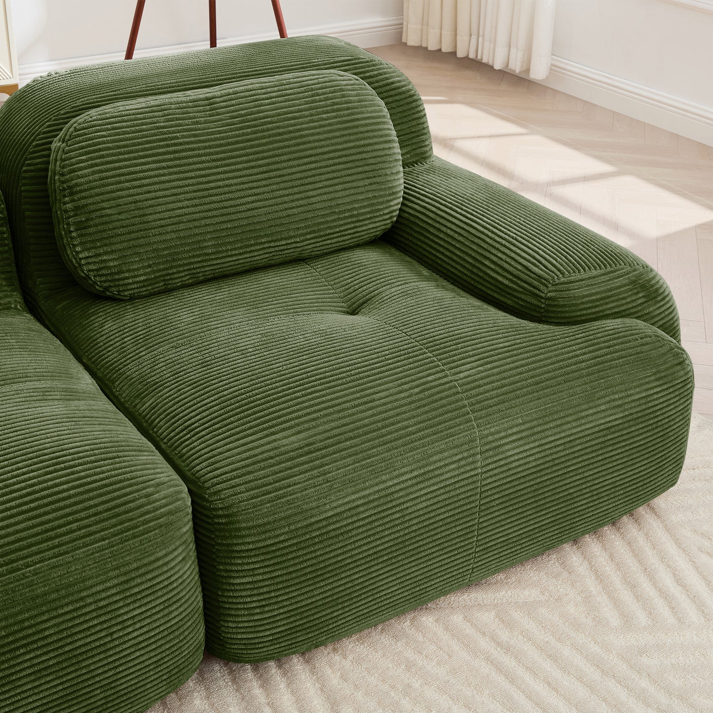 Wilhelmina Olive Green Corduroy Sofa – 2-Seat Sofa – view 19