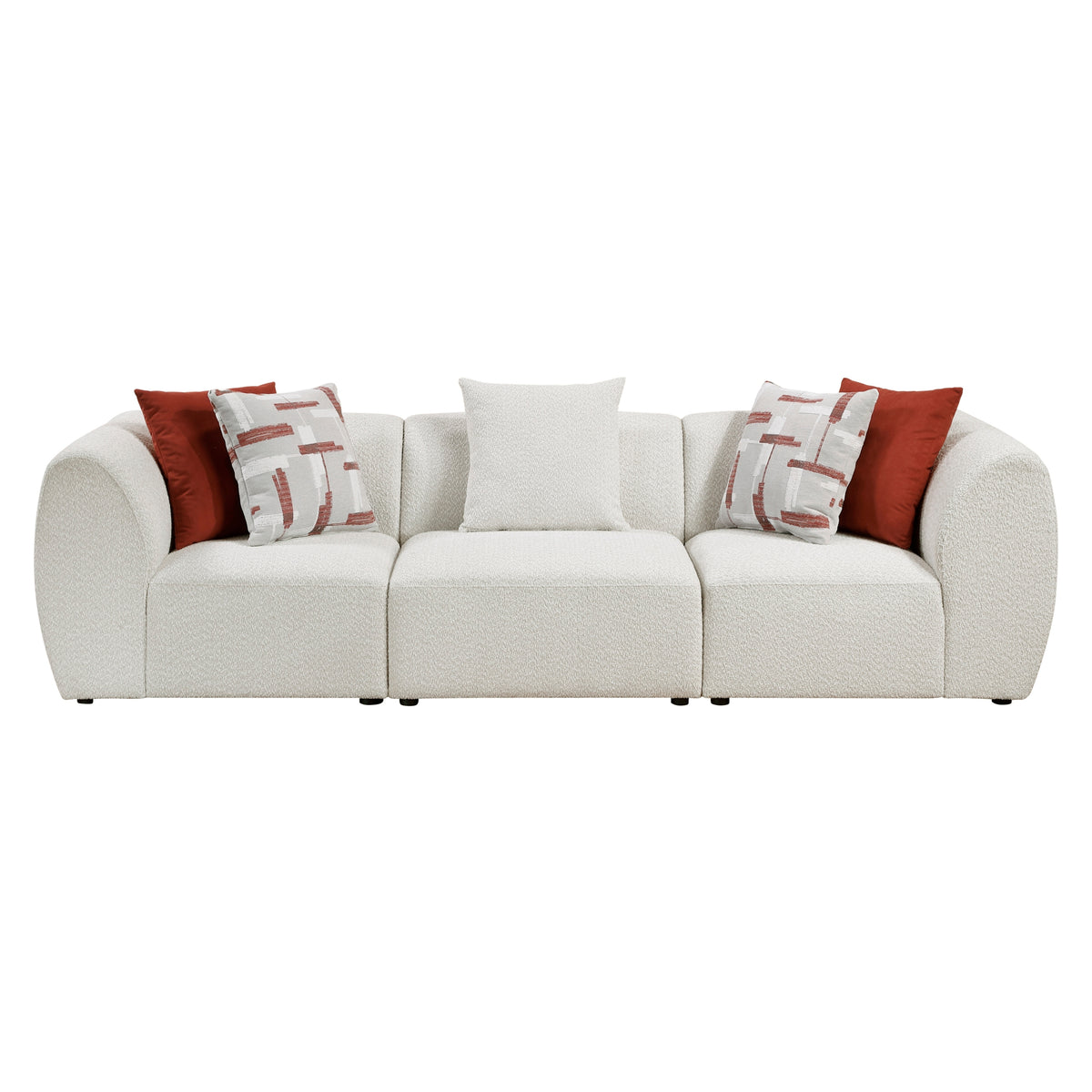Winnie Chenille Modular Sofa – 121.5" Beige 3-Piece Sectional with Pillows – view 5