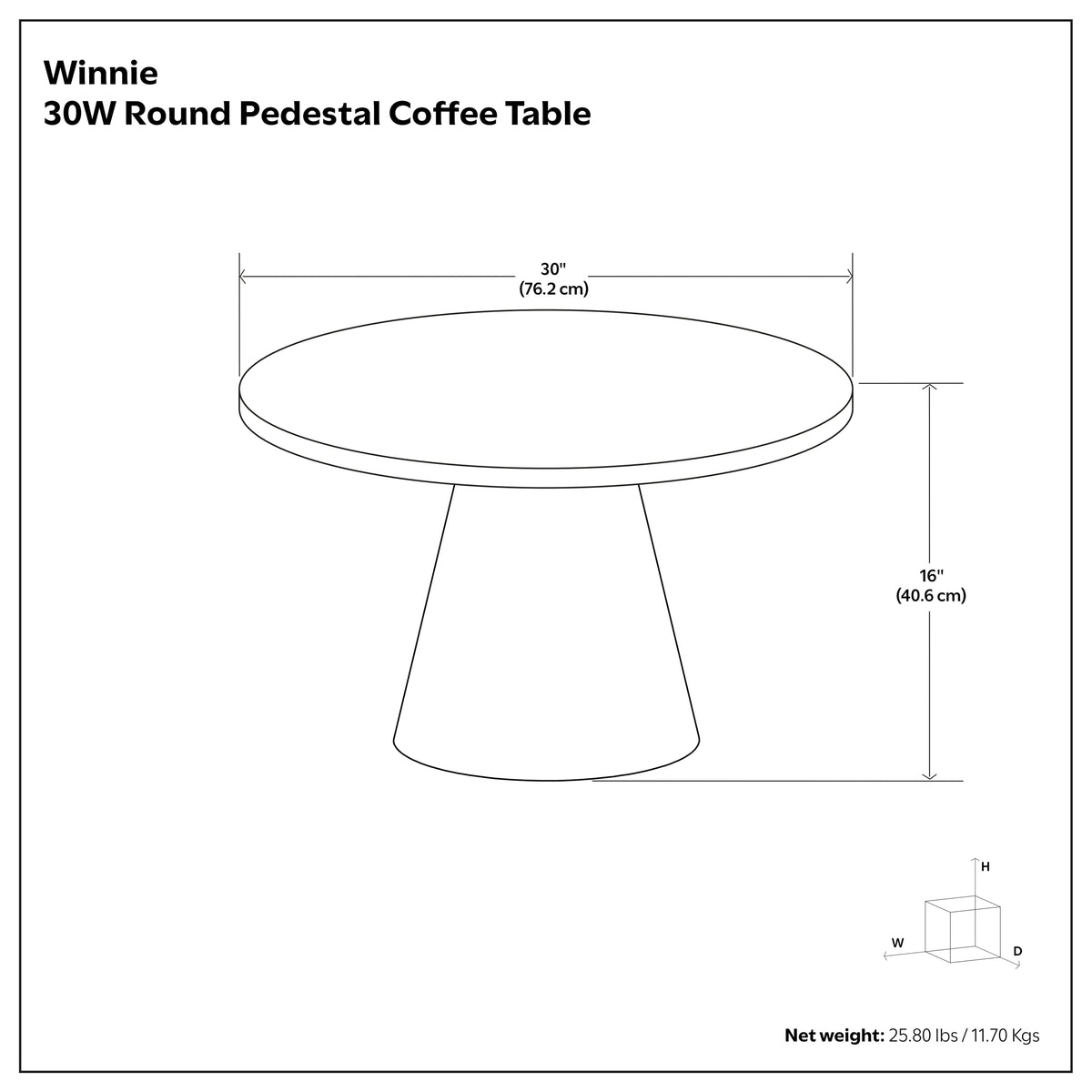 Winnie Dark Brown Wood Coffee Table – 29.9" Round Coffee Table – view 6