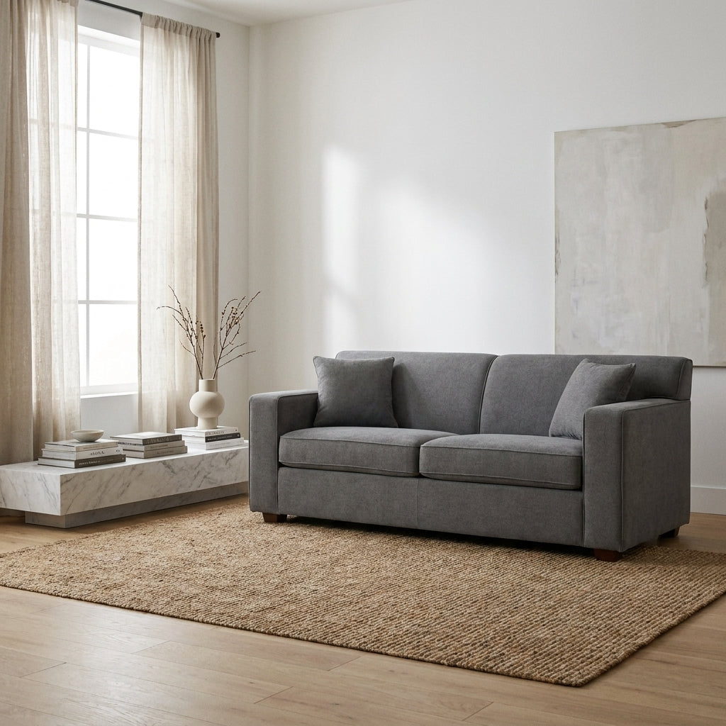Winnie Grey Fabric Sleeper Sofa – 76" Pull-Out Loveseat Sofa Bed – view 2