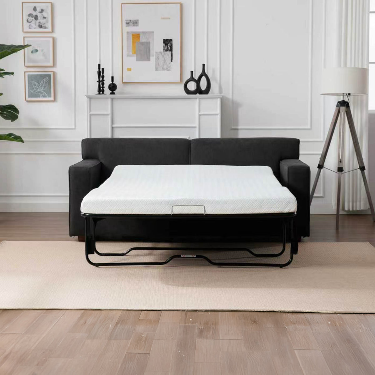 Winnie Grey Fabric Sleeper Sofa – 76" Pull-Out Loveseat Sofa Bed – view 6