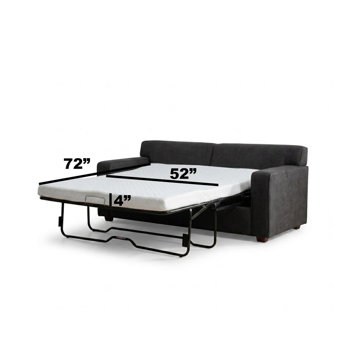 Winnie Grey Fabric Sleeper Sofa – 76" Pull-Out Loveseat Sofa Bed – view 7