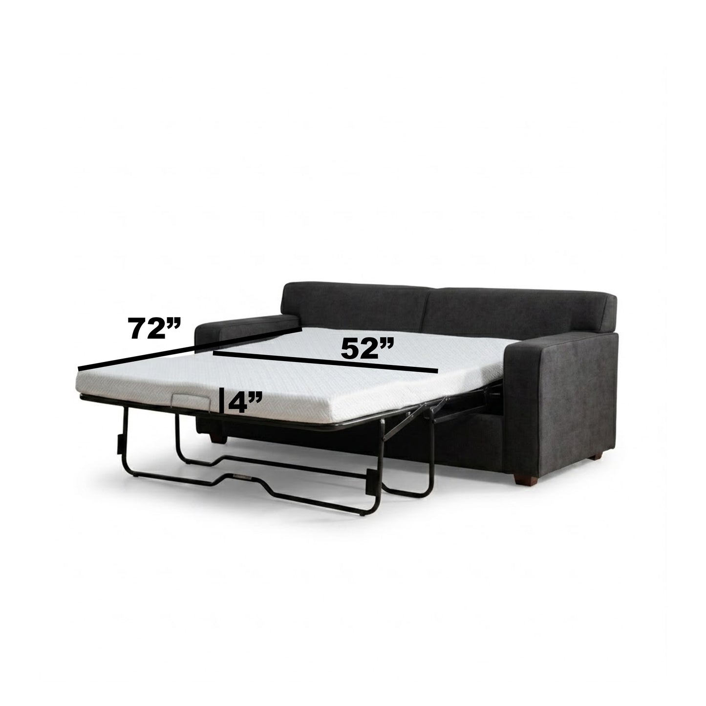 Winnie Grey Fabric Sleeper Sofa – 76" Pull-Out Loveseat Sofa Bed – view 7