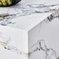 Winnie Marble-Pattern Coffee Table – 39" Modern Accent Table in White MDF – view 18