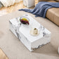 Winnie Marble-Pattern Coffee Table – 39" Modern Accent Table in White MDF – view 4