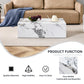 Winnie Marble-Pattern Coffee Table – 39" Modern Accent Table in White MDF – view 8