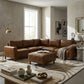 Winslow Modular Sectional Sofa – Brown PU Leather with Ottoman – view 2