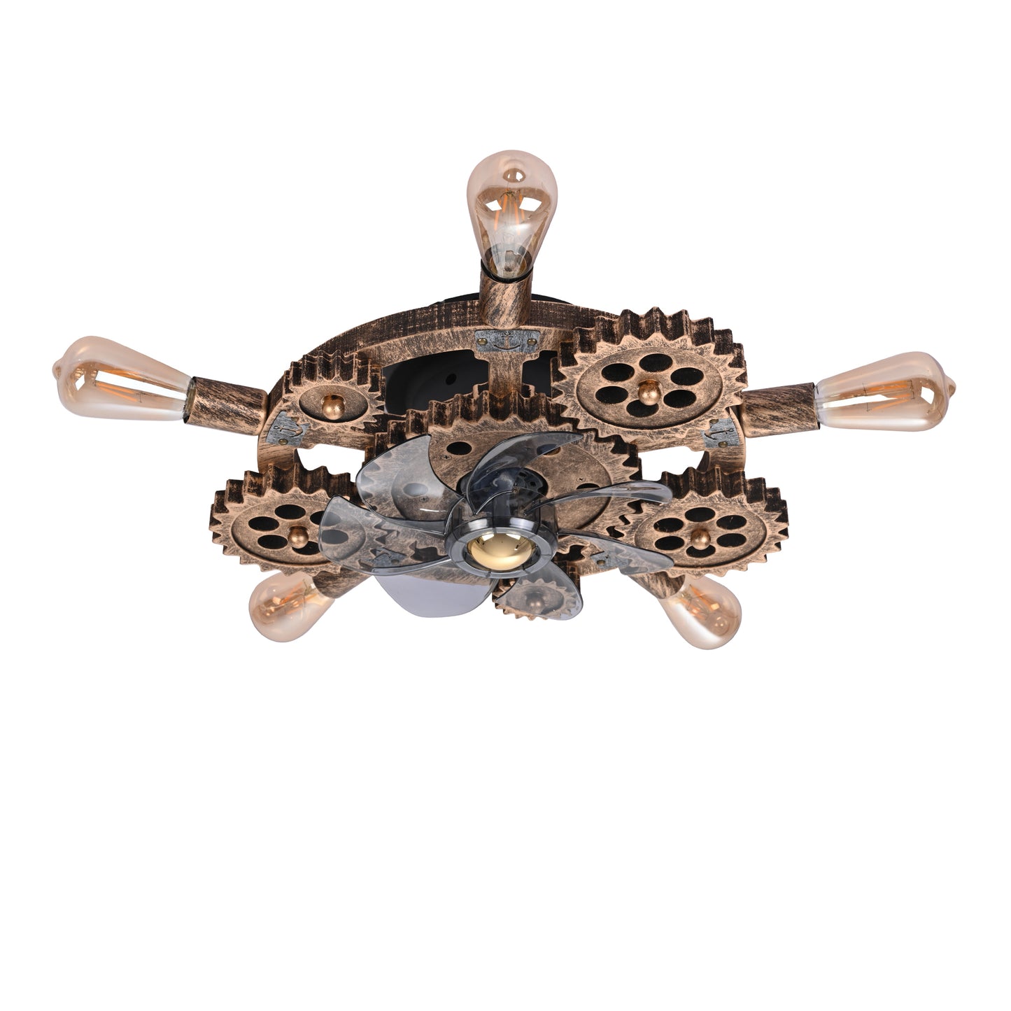 Wrenfield Bronze Caged Ceiling Fan with Light – 19.6" 7-Blade Fan (Bulbs Not Included) – view 15