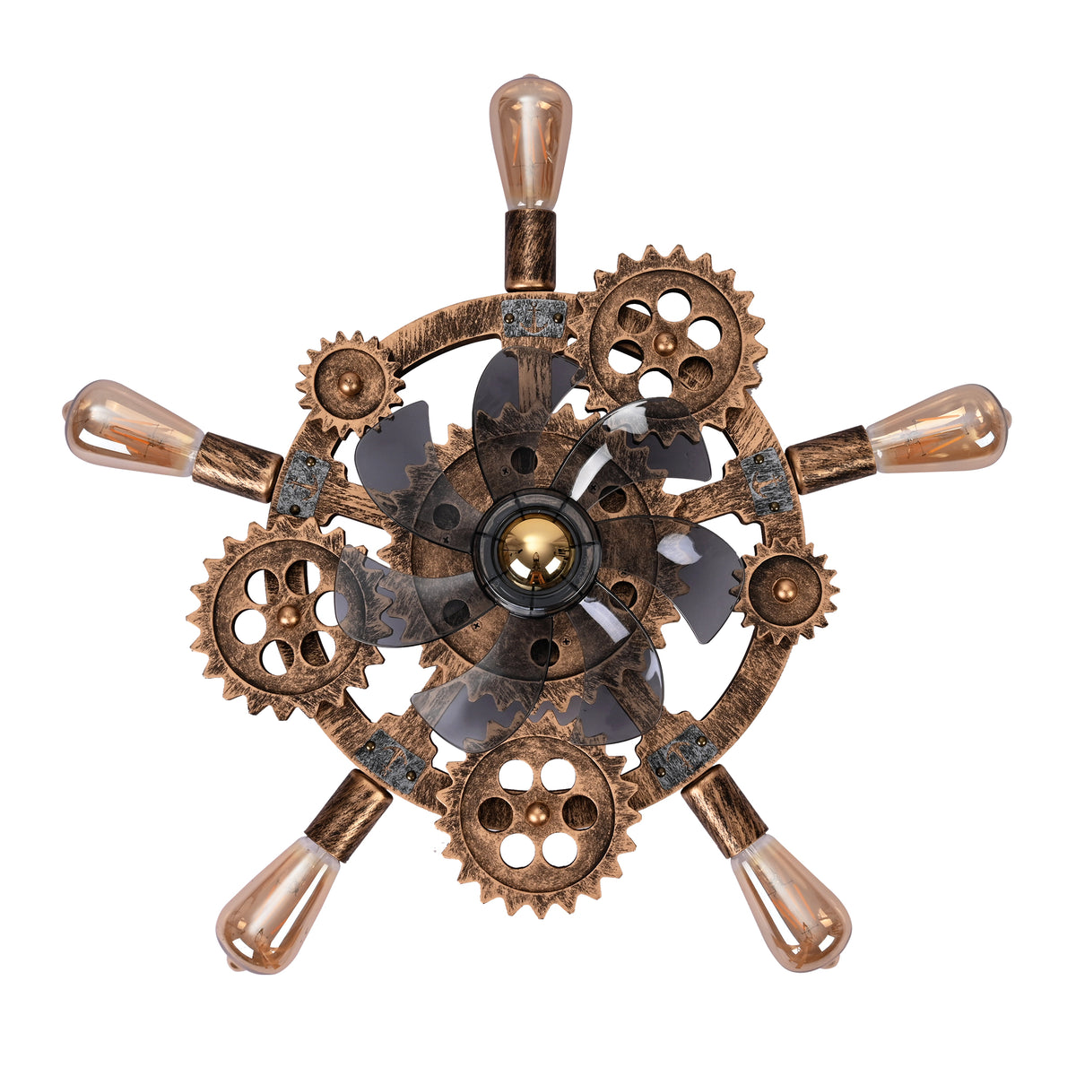 Wrenfield Bronze Caged Ceiling Fan with Light – 19.6" 7-Blade Fan (Bulbs Not Included) – view 18