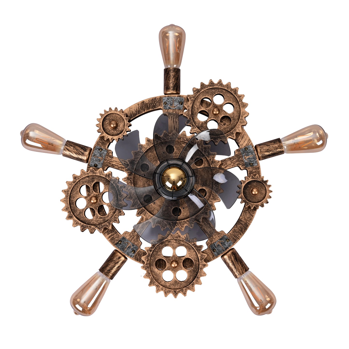 Wrenfield Bronze Caged Ceiling Fan with Light – 19.6" 7-Blade Fan (Bulbs Not Included) – view 18