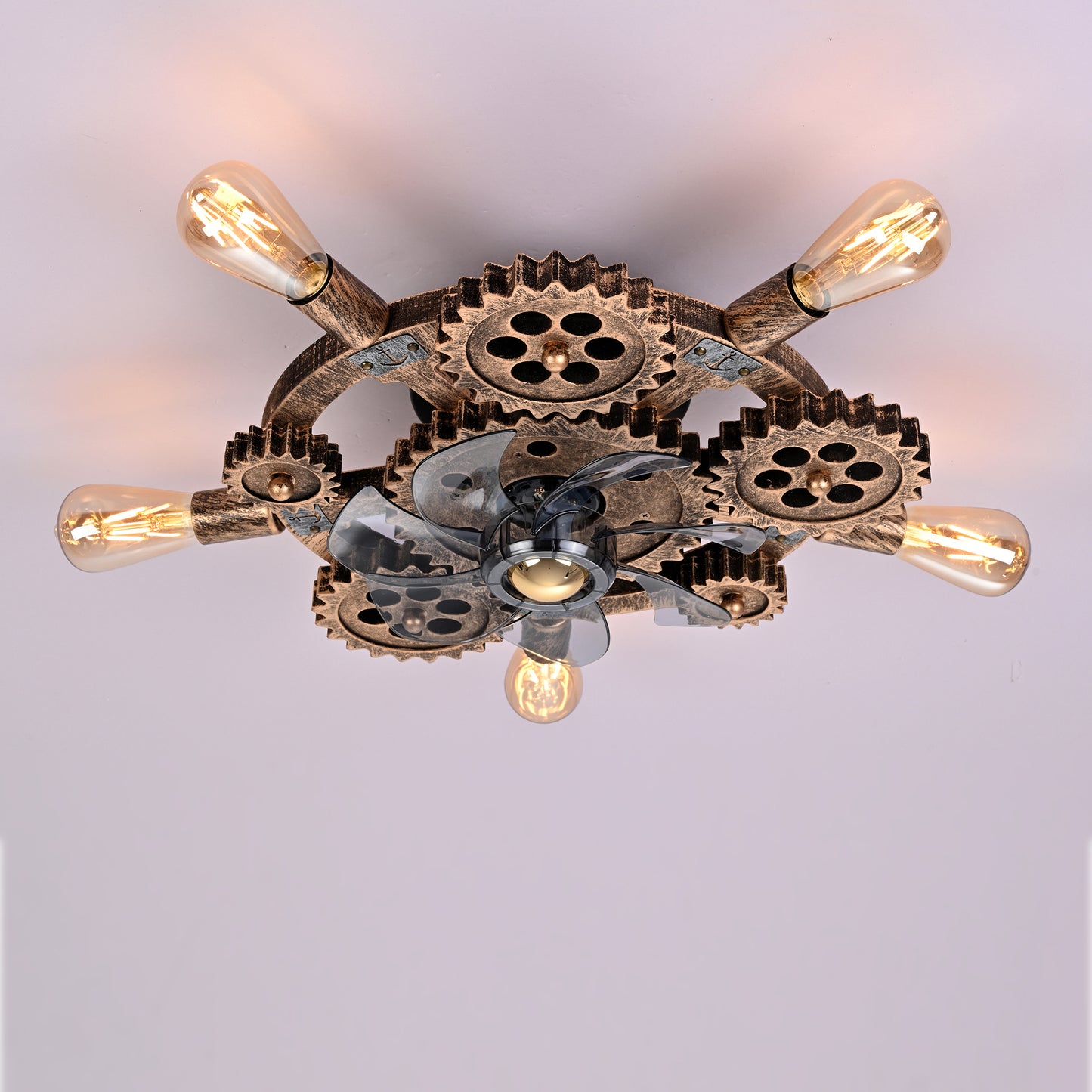 Wrenfield Bronze Caged Ceiling Fan with Light – 19.6" 7-Blade Fan (Bulbs Not Included) – view 19