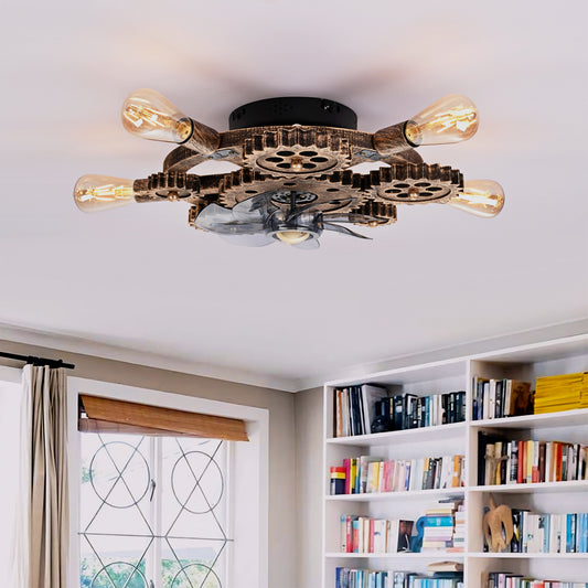 Wrenfield Bronze Caged Ceiling Fan with Light – 19.6" 7-Blade Fan (Bulbs Not Included) – view 2