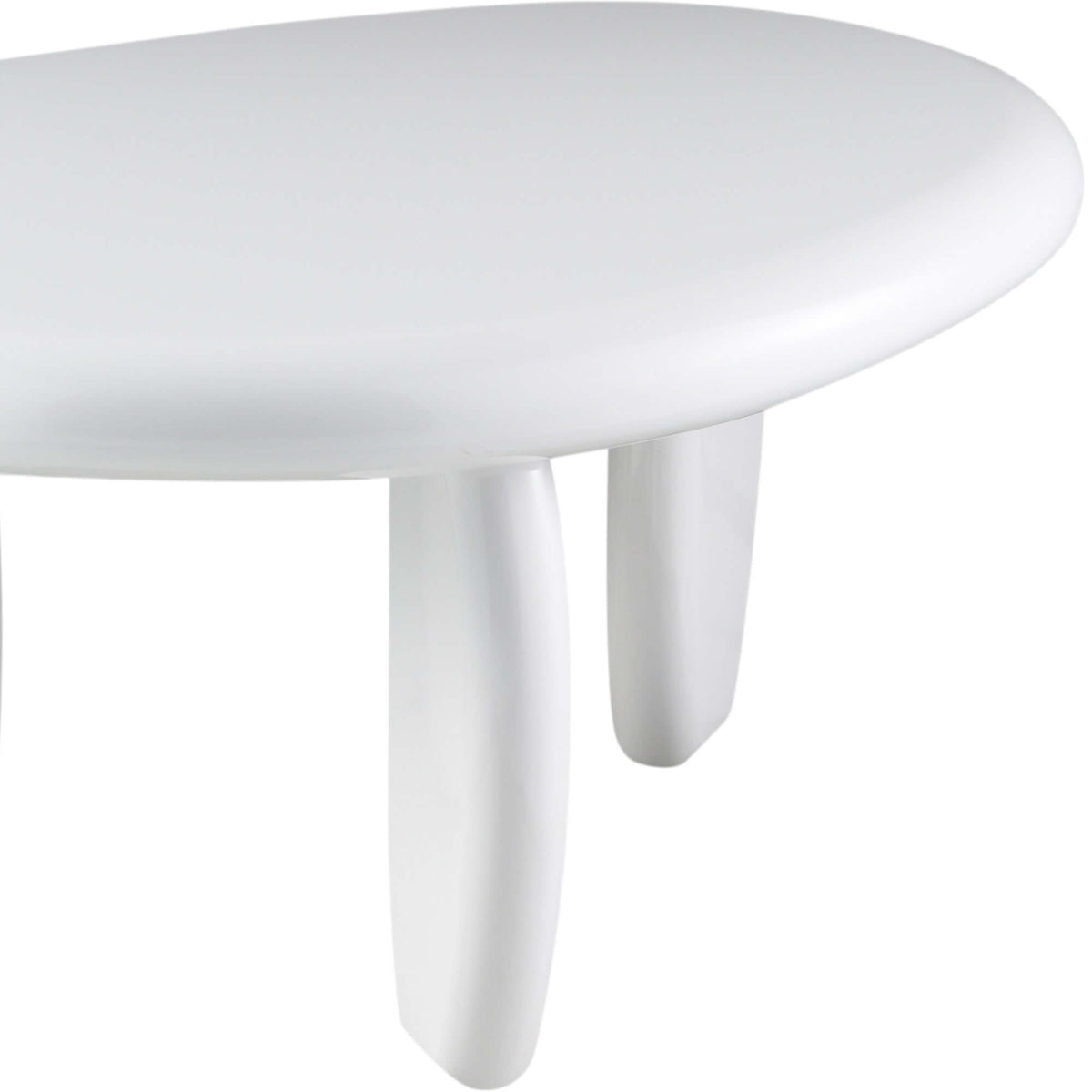 Wylie White High Gloss End Table with smooth, reflective surface and modern design.