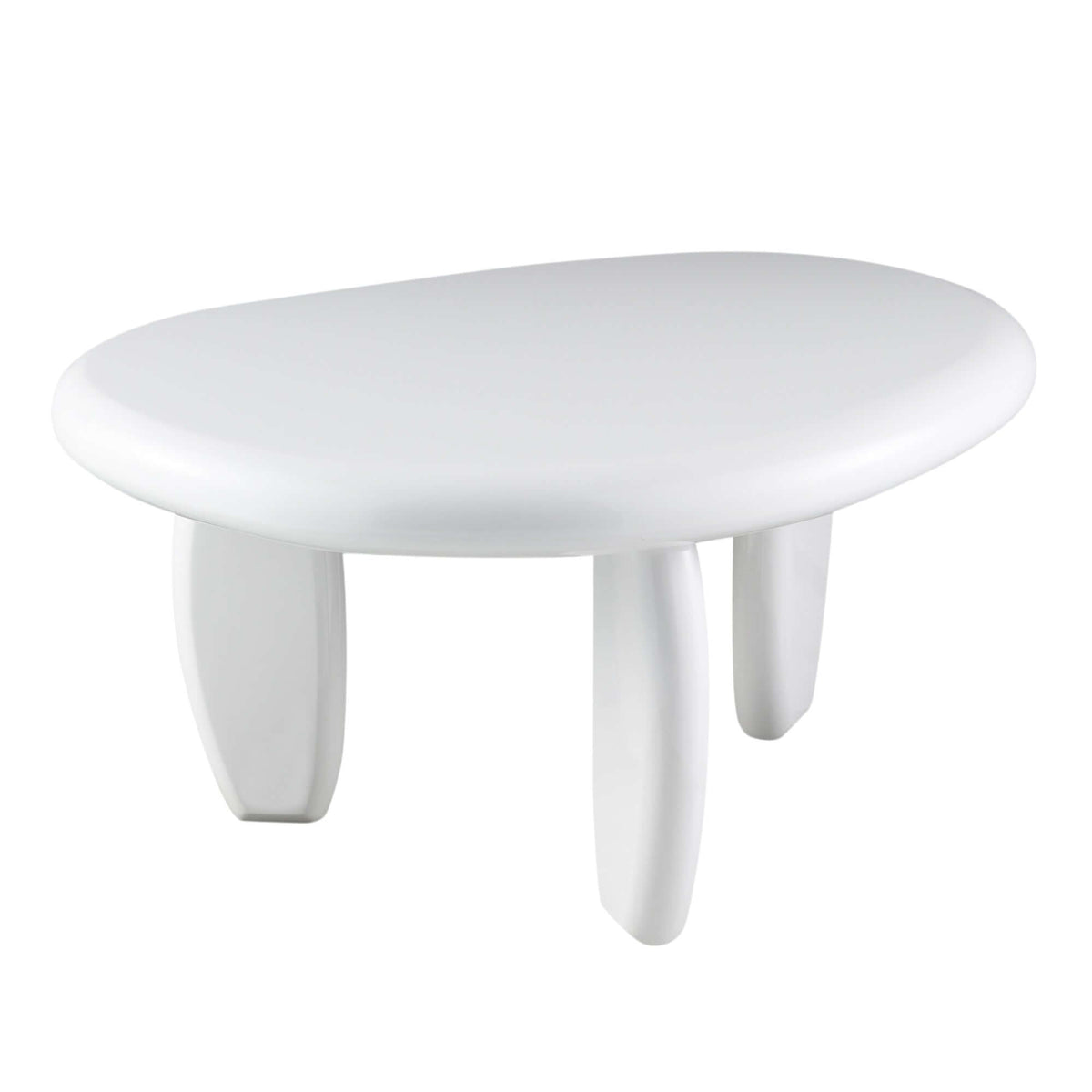 Wylie White High Gloss End Table with sleek, modern design and reflective surface, perfect for contemporary interiors.