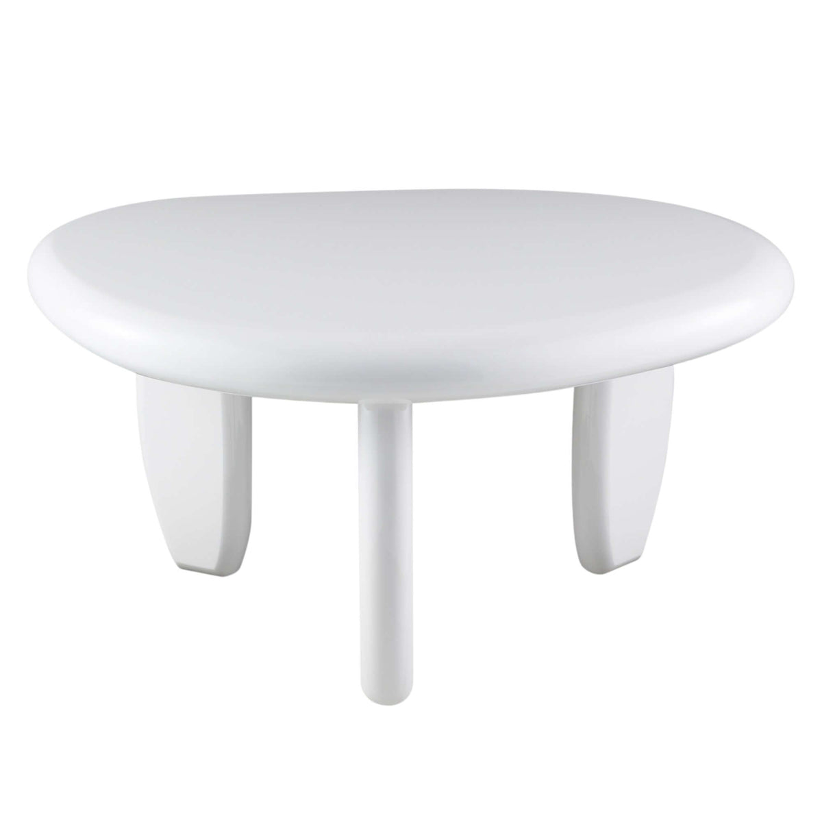 Wylie White High Gloss End Table with smooth, reflective surface and modern design.