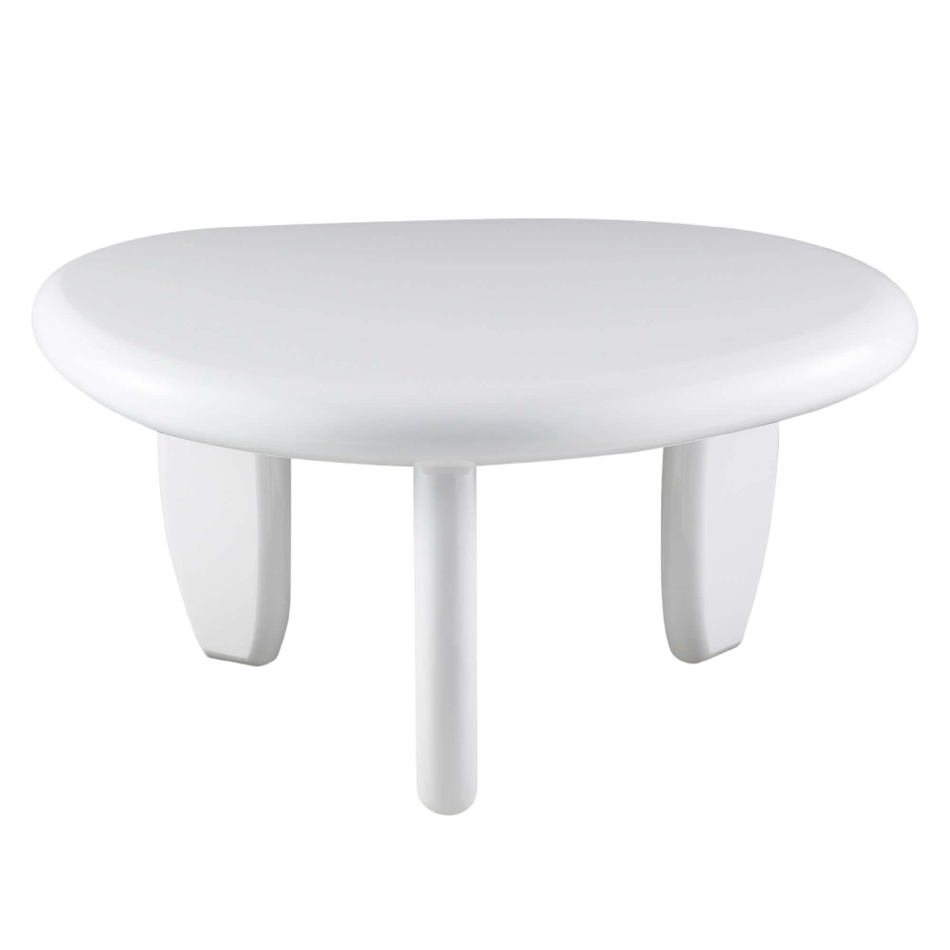 Wylie White High Gloss End Table with smooth, reflective surface and modern design.