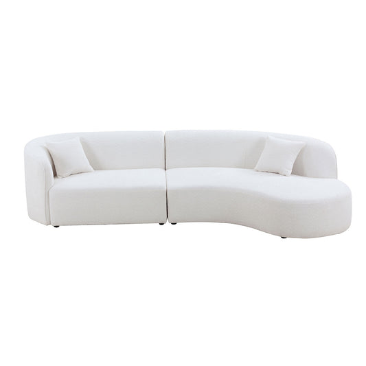 Wystan White Boucle Sectional Sofa – 126.4" Sectional Sofa
