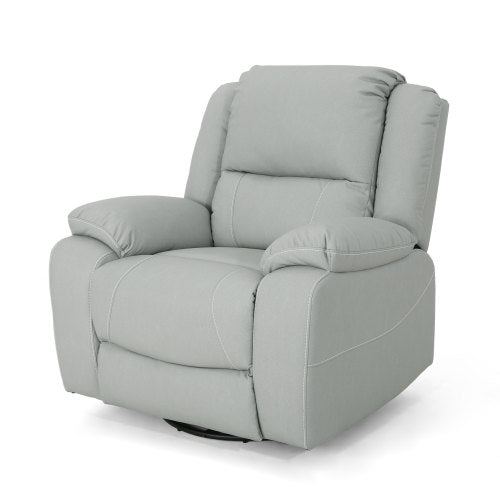 Modern Faux Leather Manual Swivel Recliner (2 Color Options)