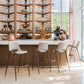 Desi Barstool (Set of 2) in Beige & Walnut