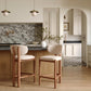 Rosetta Beige & Walnut Counter Stool (Set of 2)