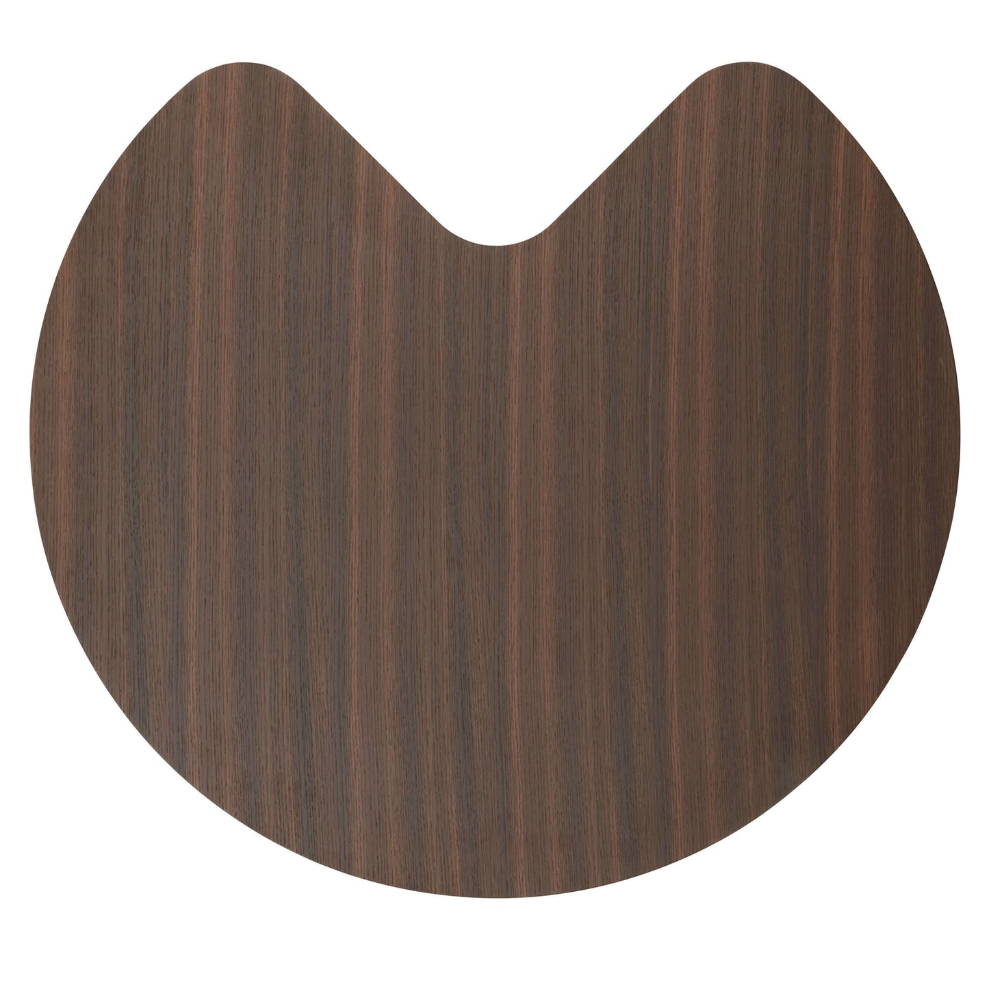 Yoab Contemporary Smoked Oak Veneer Coffee Table 35" top view with rich smoked oak finish and unique shape.