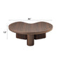 Yoab Contemporary Smoked Oak Veneer Coffee Table 35" with dimensions 35" x 12" showcasing a modern design.
