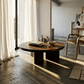Yoab Contemporary Smoked Oak Veneer Coffee Table 35" in a modern living room setting with natural light.