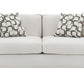 Yolanda Beige Chenille Sofa – 91” Modern Deep Seat Sofa with 4 Pillows featuring soft texture and accent pillows.