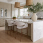 Limay Beige & Walnut Counter Stool