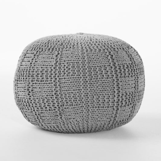 Yuny Grey Cotton Pouf – 20" Pouf
