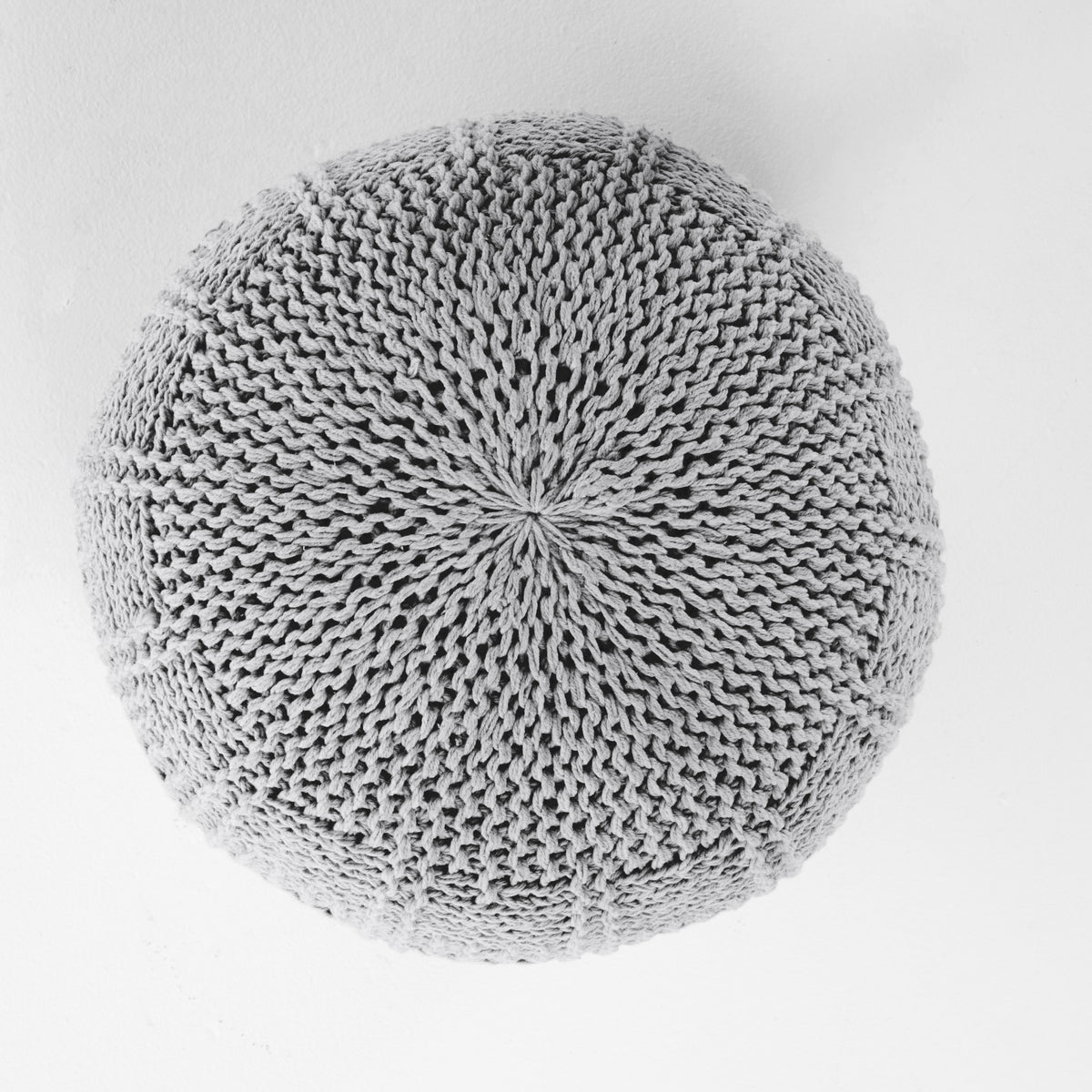 Yuny Grey Cotton Pouf – 20" Pouf – view 6
