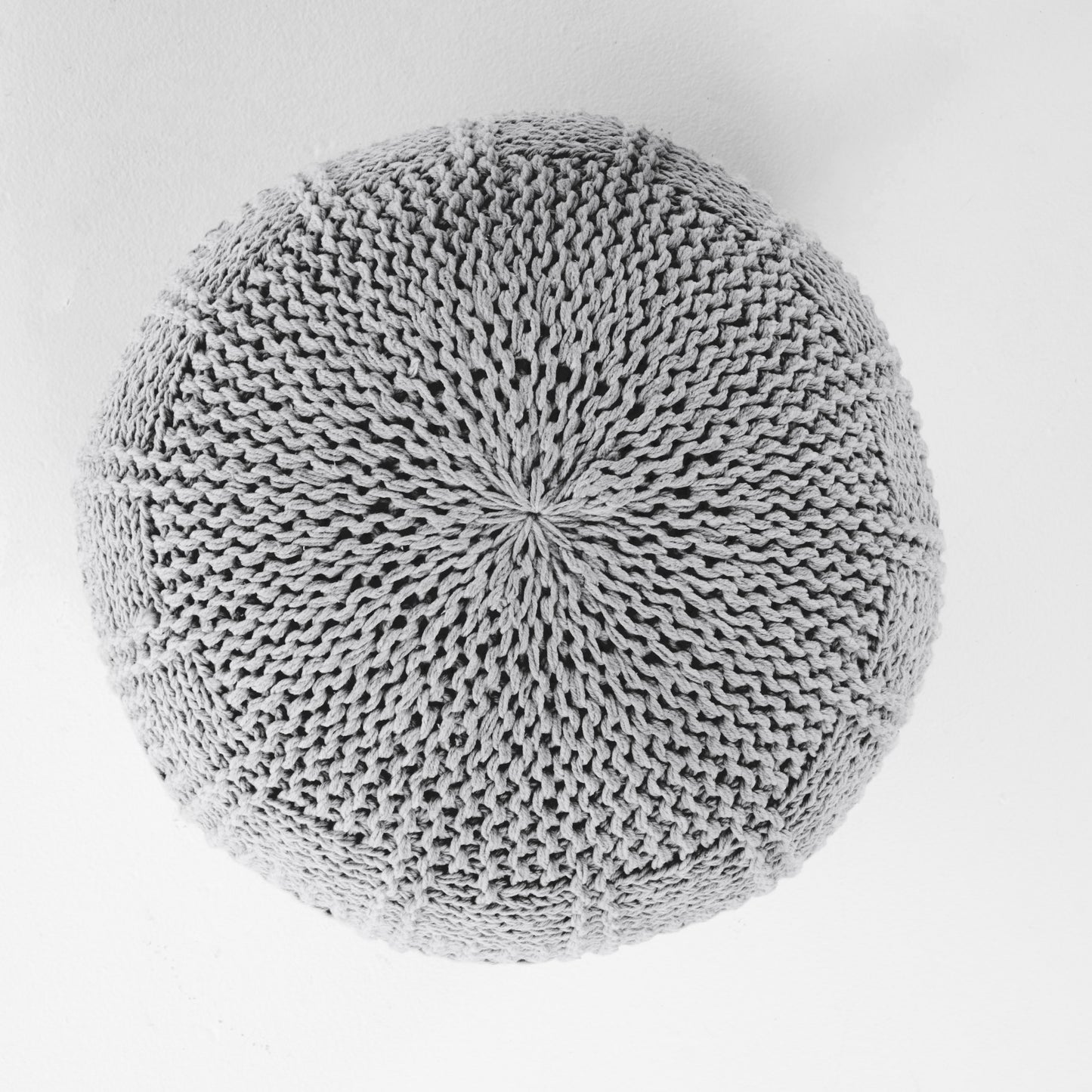 Yuny Grey Cotton Pouf – 20" Pouf – view 6