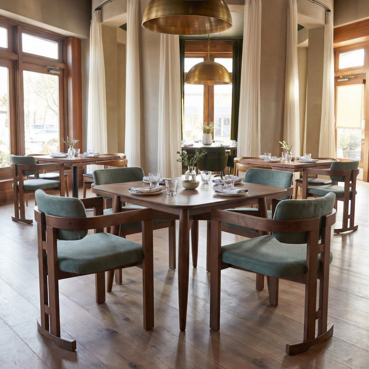 Silea Espresso Square Dining Table