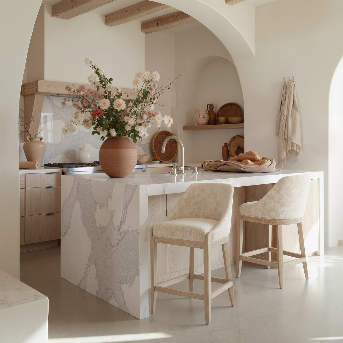 Calmo Beige Counter Stool