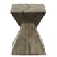 Zahi Weathered Oak Finish Accent Table – 17” Cement Side Table featuring a unique sculptural design and natural wood appearance.