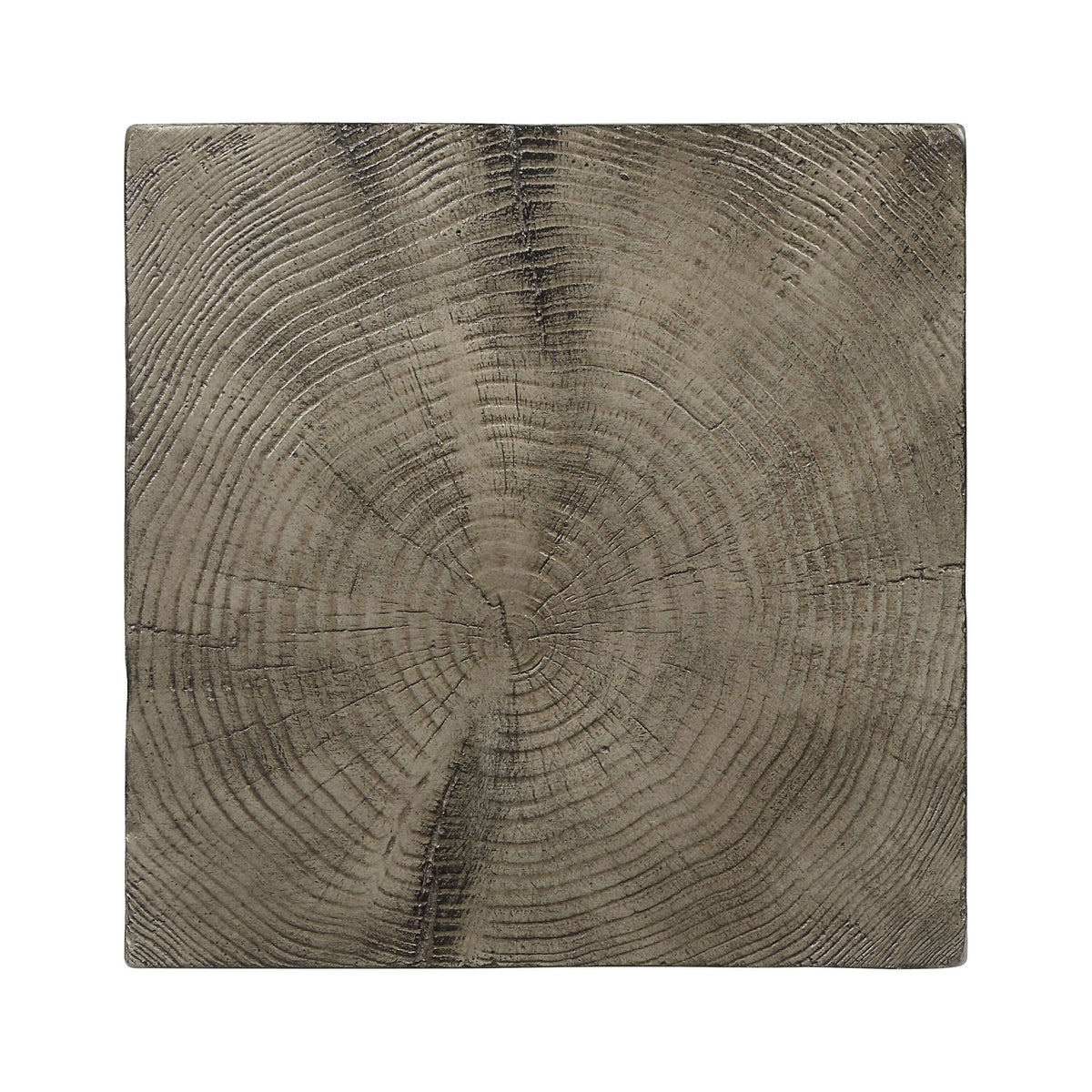 Zahi Weathered Oak Finish Accent Table – 17” Cement Side Table top view showcasing natural wood texture and cement finish.