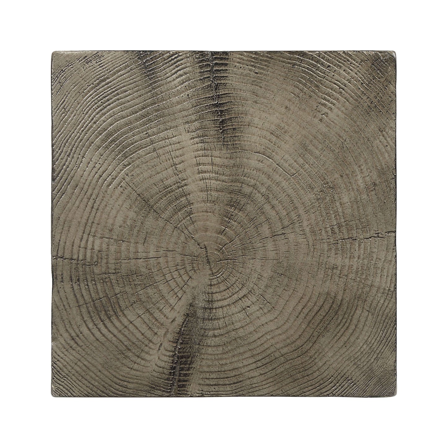 Zahi Weathered Oak Finish Accent Table – 17” Cement Side Table top view showcasing natural wood texture and cement finish.