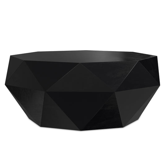 Zayn Black Acacia Wood Coffee Table – 35" Coffee Table