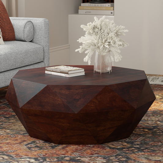 Zayn Walnut Brown Acacia Wood Coffee Table – 35" Coffee Table – view 2