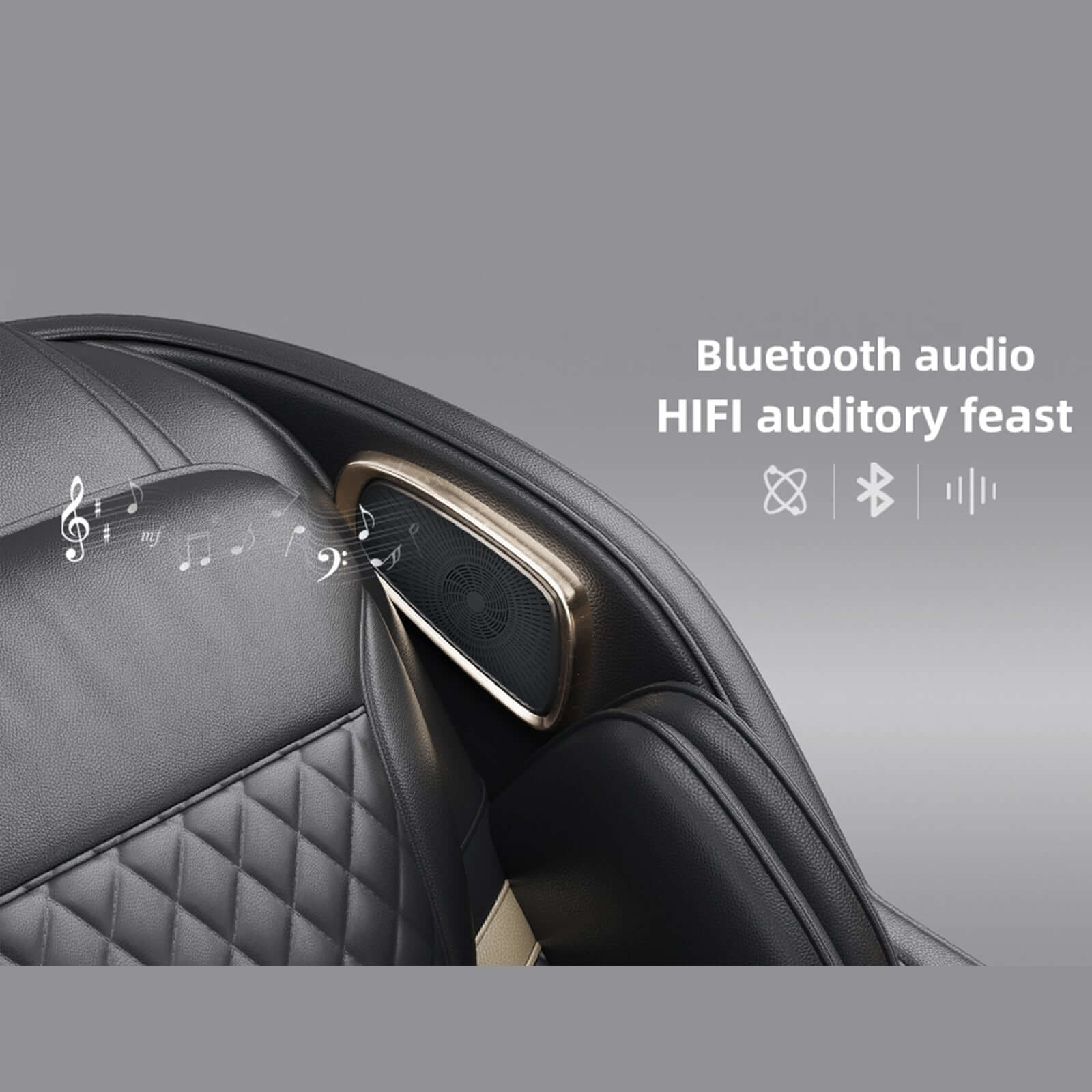 Zero Gravity Massage Chair with SL-Track and Smart Features Bluetooth audio speakers for a HIFI auditory experience.