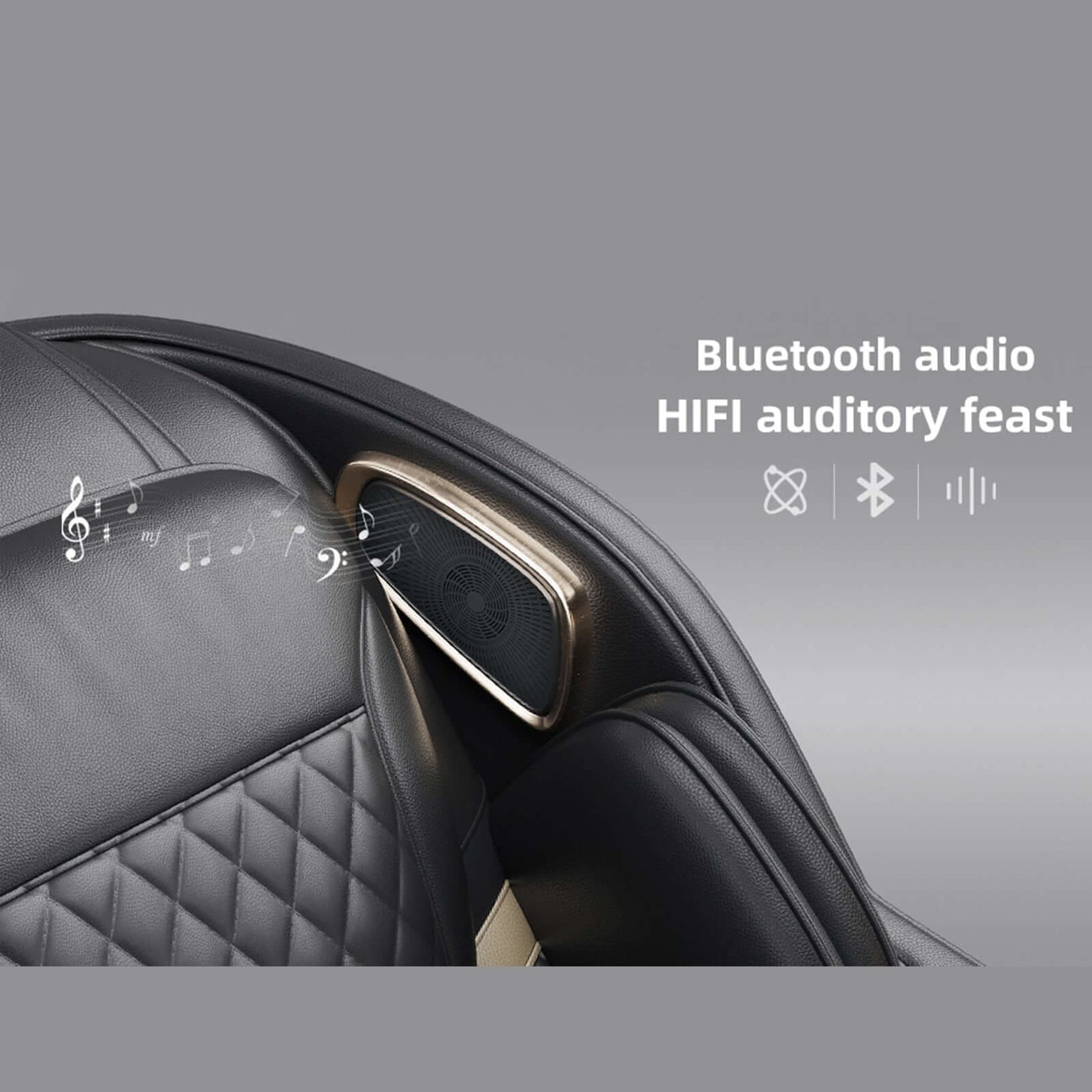 Zero Gravity Massage Chair with SL-Track and Smart Features Bluetooth audio speakers for a HIFI auditory experience.