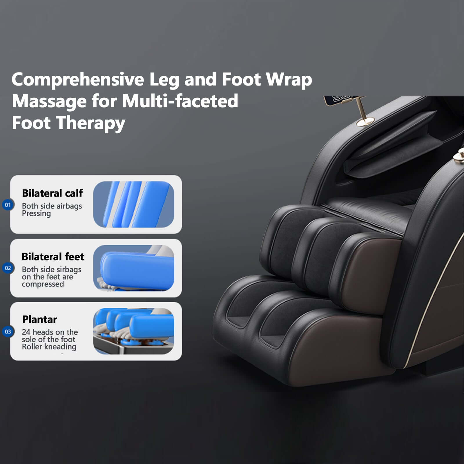 Zero Gravity Massage Chair with SL-Track and Smart Features showcasing comprehensive leg and foot wrap massage.