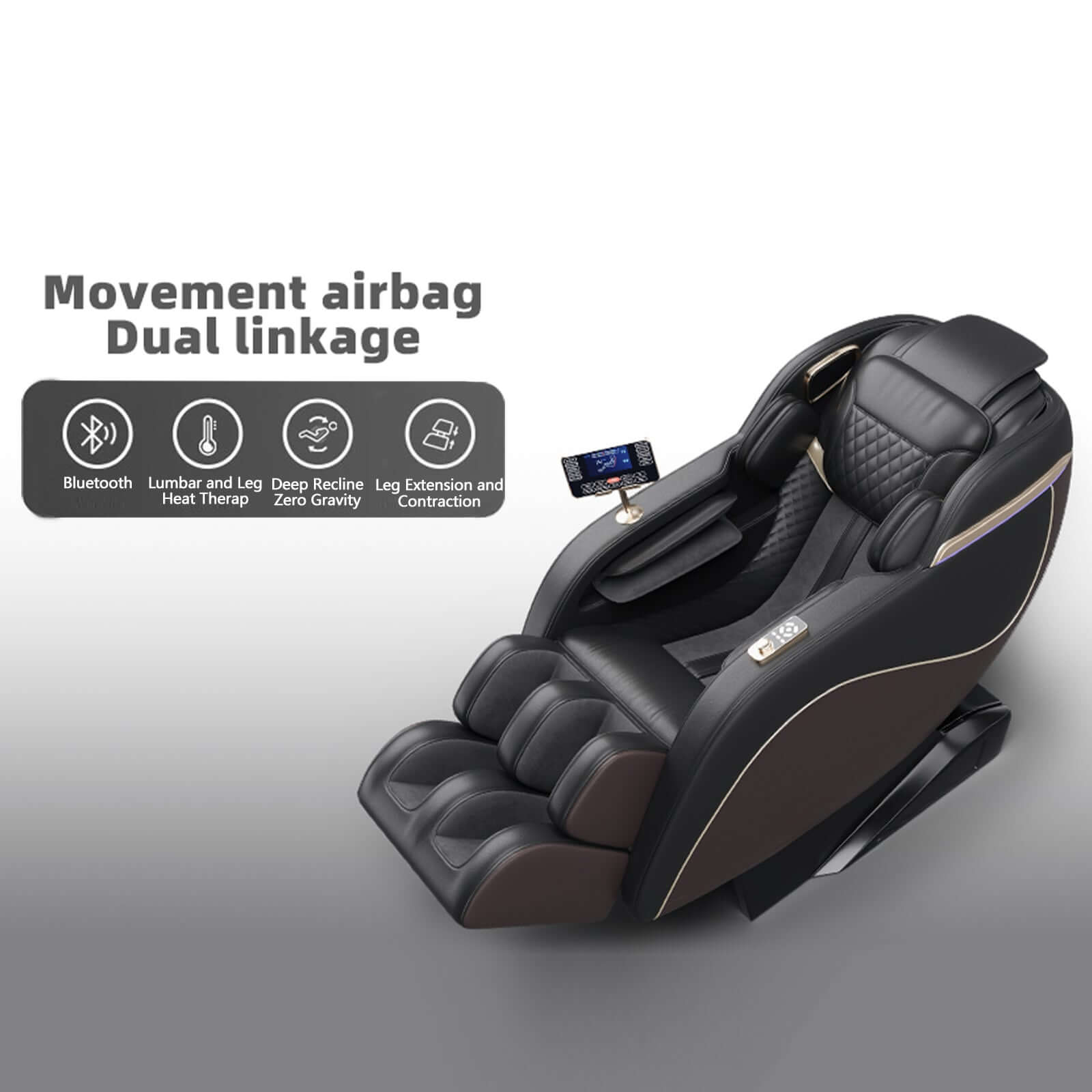 Zero Gravity Massage Chair with SL-Track and Smart Features showcasing airbag mobility and dual linkage system.