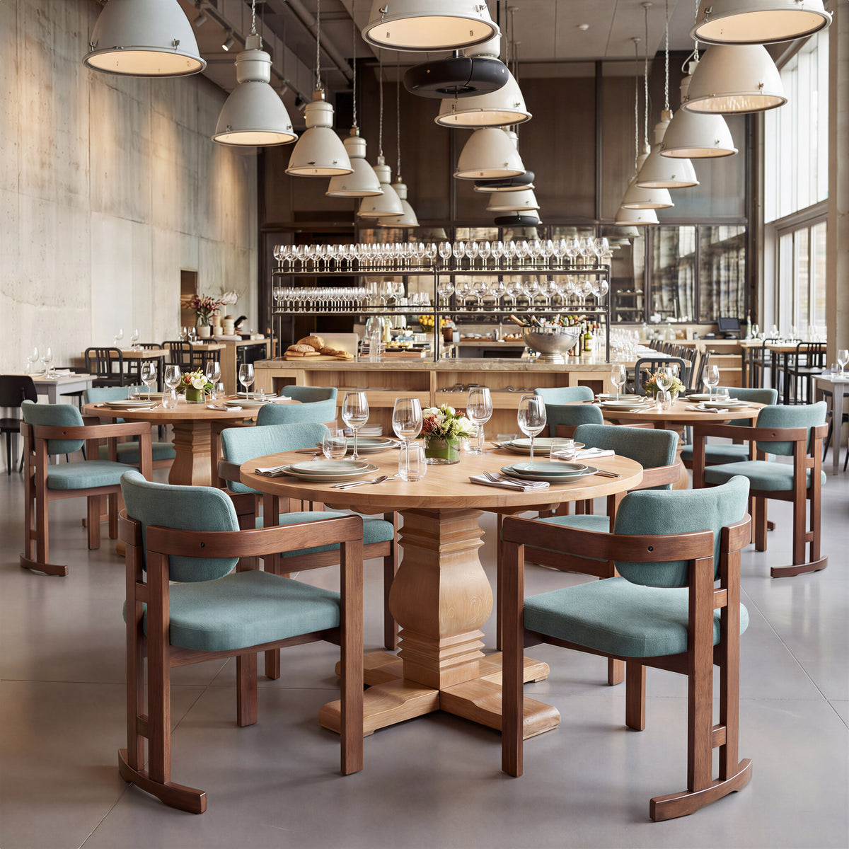 Poly Moss Gray & Walnut Dining Chair