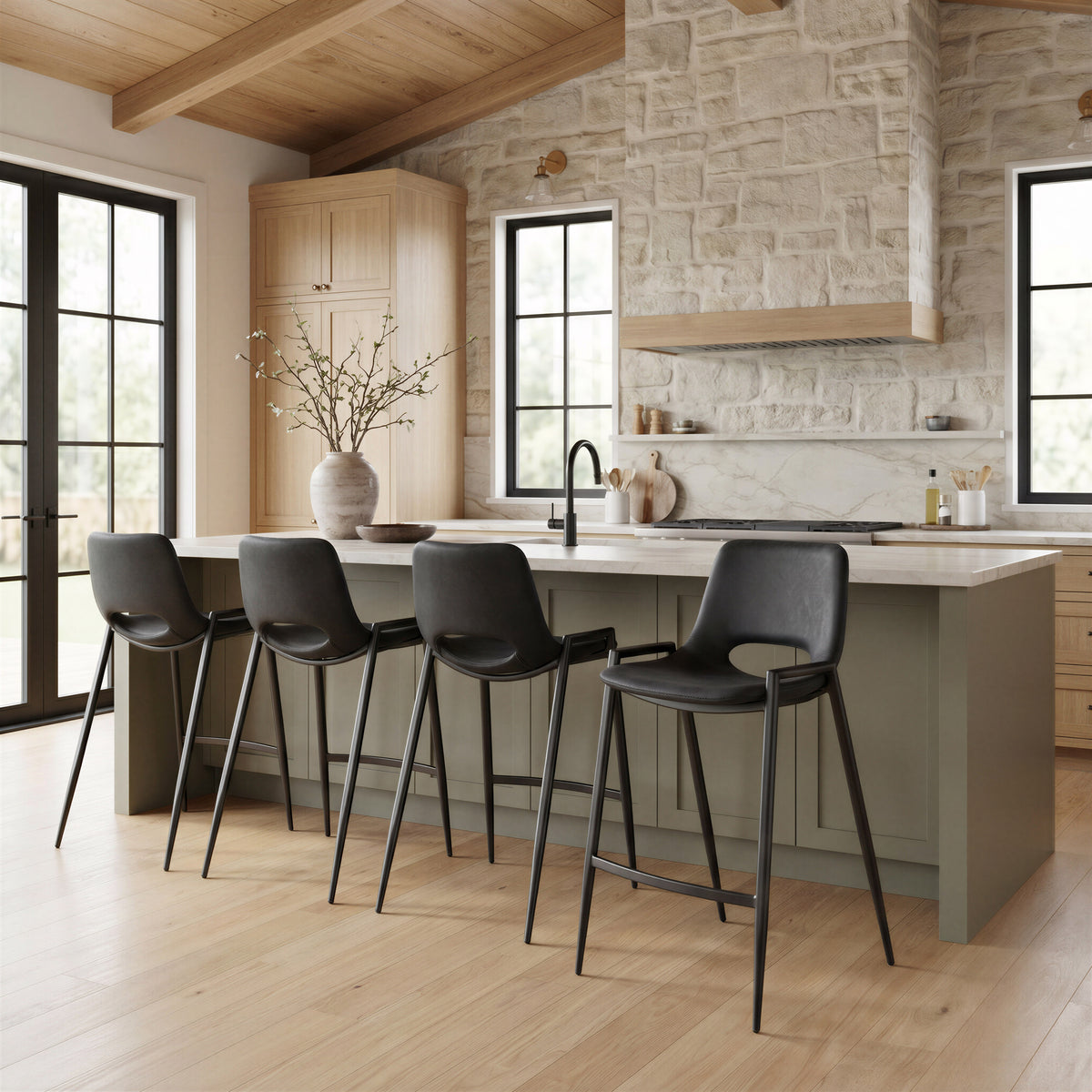 Desi Counter Stool (Set of 2) in Black